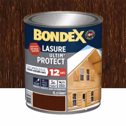 Description générale La lasure satinée chêne moyen Ultim Protect 12 ans de Bondex est un produit prêt à l'emploi, conçu pour  ...