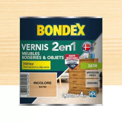Vernis intérieur Bondex 2 en 1 Incolore satin 0,25 l