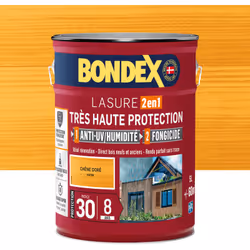 Lasure Très Haute Protection 8 ans - Anti-UV / Anti-Humidité - Bondex - BENEFICES : Protège et décore les bois neufs et ancie ...