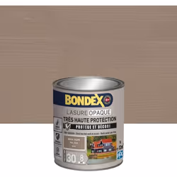 BONDEX - Lasure Opaque Indice 30 - Brun taupe Ral 1019 - Satin - 1L