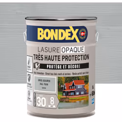 Bondex - Lasure Opaque Très Haute Protection 8 ans - 5L - Gris Souris ral 7038 - Satin