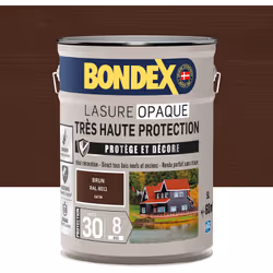 Bondex - Lasure Opaque Très Haute Protection 8 ans - 5L - Brun ral 8011 - Satin