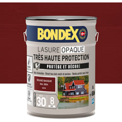 Bondex - Lasure Opaque Très Haute Protection 8 ans - 5L - Rouge Basque ral 3004 - Satin
