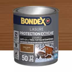 La Lasure BONDEX Protection Extrême 12 ans protège et décore tous les bois neufs ou anciens jusqu'à 12 ans. Cette lasure bois ...