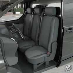 DBS - Housse de siège Auto / Utilitaire - Sur Mesure pour peugeot Partner/ citroen Berlingo / opel Combo (Dès 09/2018) 3 sièges + tablette