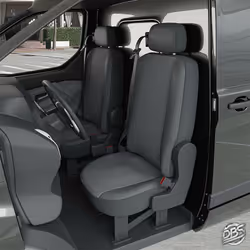Fabriqué sur-mesure pour RENAULT Kangoo 3 (Dès 04/2021) 2 sièges + tablette%%%2 housses SIEGES AVANT + passage TABLETTE passa ...