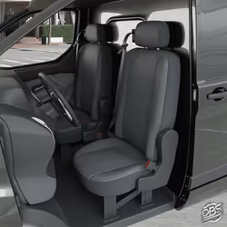 Fabriqué sur-mesure pour RENAULT Kangoo 3 (Dès 04/2021) 2 sièges + tablette 2 housses SIEGES AVANT + TABLETTE passager + 2 ho ...