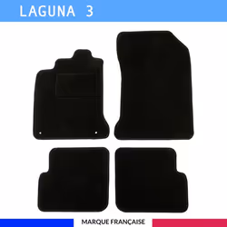 Tapis de voiture - Sur Mesure pour LAGUNA 3 (2007 - 2015) - 4 pièces - Tapis de sol antidérapant pour automobile