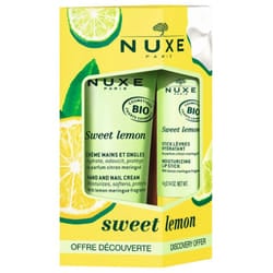 Nuxe Sweet Lemon Crème Mains et Ongles Bio 30 ml + Stick Lèvres Hydratant Bio 4 g