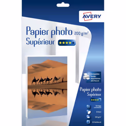 Avery C9434-15, Gloss, 200 g/m², Jet d'encre, A4, Blanc, 25 feuilles