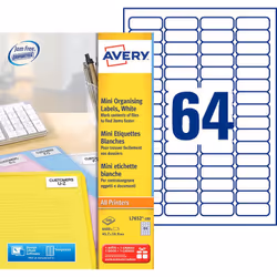Avery L7652-100, Bleu, Blanc, Rectangle, Permanent, Bleu sur blanc, 45,7 x 16,9, A4