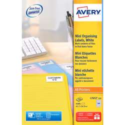 Avery L7652-100 étiquette auto-collante Rectangle Permanent Bleu, Blanc 6400 pièce(s)