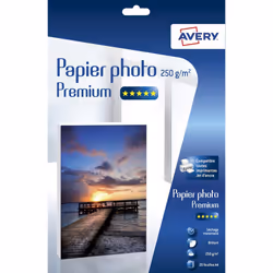 Avery 2555-C, Gloss, 250 g/m², Jet d'encre, A4, Blanc, 20 feuilles