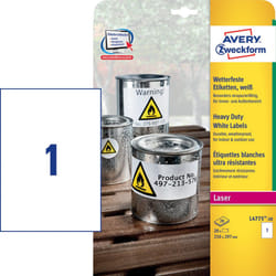 Avery L4775-20 étiquette auto-collante Rectangle aux angles arrondis Permanent Blanc 20 pièce(s)