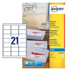 Avery J8160-25 étiquette à imprimer Blanc