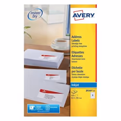Avery J8160-25 étiquette à imprimer Blanc