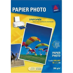 Papier photo AVERY 50 Photos brillantes A4 200g/m² - TU