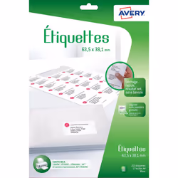 Avery J8160-12, Blanc, Rectangle aux angles arrondis, Permanent, A4, Papier, Jet d'encre