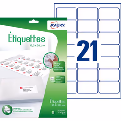 Avery J8160-12 étiquette auto-collante Rectangle aux angles arrondis Permanent Blanc 252 pièce(s)