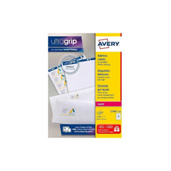 Avery - Etiquettes adresses laser 63,5 x 72 mm L7164-100 - Boîte de 1200