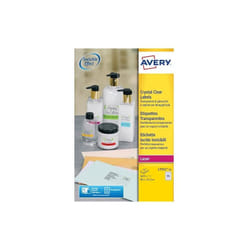 Etiquettes adresses laser 38,1 x 21,2 mm Avery L7551-25- transparentes - Pochette de 1625