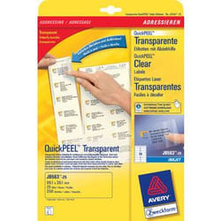 Avery J856325 étiquette auto-collante Transparent 350 pièce(s)