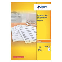 Avery DP165-100 étiquette auto-collante Rectangle Permanent Blanc 1600 pièce(s)
