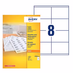 Avery DP080-100 étiquette auto-collante Rectangle Permanent Blanc 800 pièce(s)