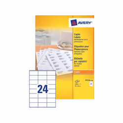Avery Etiquettes copieurs, blanc, 70,0 x 36,0 mm, Adhésif permanent, Blanc, Rectangle, 70 x 36 mm, A4, Universel, Papier