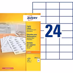 Etiquettes autocollantes - Avery - DP247-100 - 2400 étiquettes - Format 70 x 37 mm - Impression copieur