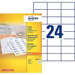 Etiquettes autocollantes - Avery - DP247-100 - 2400 étiquettes - Format 70 x 37 mm - Impression copieur