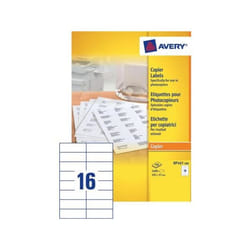 Avery Etiquettes copieurs, blanc, 105,0 x 37,0 mm, Adhésif permanent