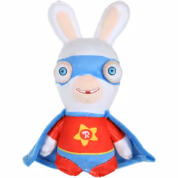 LAPINS CRETINS Peluche Super-Heros Rouge Sonore - 18 cm
