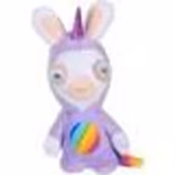LAPINS CRETINS Peluche Licorne Lapicorne Sonore Mauve - 18 cm