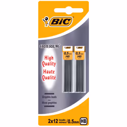 BIC Blist 2 Box Leads 0.5 Hb, HB, Gris, 0,5 mm, 12 pièce(s), 2 pièce(s)