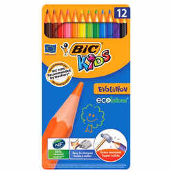 BIC 8902871, Noir, Bleu, Marron, Vert, Bleu clair, Vert clair, Orange, Pêche, Rose, Violet, Rouge, Violet, Jaune, 12 pièce(s)