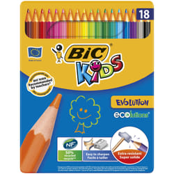 BIC 8902881 crayon de couleur Noir, Bleu, Marron, Or, Vert, Gris, Bleu clair, Vert clair, Orange, Rose, Violet, Rouge, Jaune 18 pièce(s)