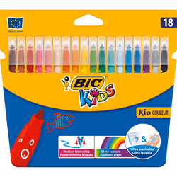 BIC Kid Couleur, Moyen, 24 couleurs, 2,8 mm, Multicolore, Rond, Encre à base d'eau