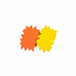 APLI 16950, Orange, Jaune, Label commercial, Forme de nuage, Carton, 780 g/m², 12 cm