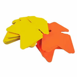 Etiquette forme flèche fluo 32x48