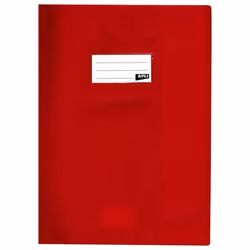 Protège-cahier opaque rouge en PVC – Format 24x32 cm – Épaisseur 19/100ème – Grain cuir