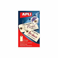 Étiquettes américaines - AGIPA - 100 x 51 mm - Pochette de 10 - Ficelle incluse - Marron