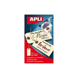 Étiquettes américaines - AGIPA - 100 x 51 mm - Pochette de 10 - Ficelle incluse - Marron