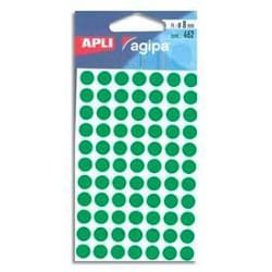 Pastilles rondes 8mm couleur vert - AGIPA - Marquage de documents - Plannings - Inventaires