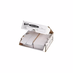 Pour machine à affranchir. Etiquettes auto-adhésives blanches conformes aux directives de la poste. 1 étiquette de front, dim ...