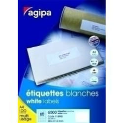 Agipa White Multipurpose 100 A4 105 x 42 étiquette auto-collante Blanc 1400 pièce(s)