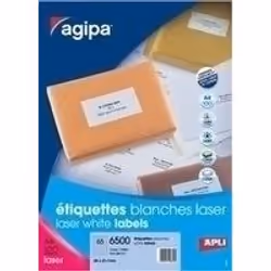 Agipa White Laser 100 A4 70 x 42, Blanc, A4, 70 mm, 42 mm, 2100 pièce(s), 21 feuilles