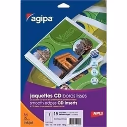 Agipa CD-DVD inserts. 15 A4. 151 x 118 mm, Blanc, 151 x 118 mm, 15 (A4)