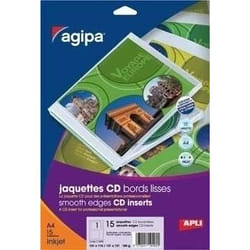 Agipa CD-DVD inserts. 15 A4. 151 x 118 mm étiquette auto-collante Blanc