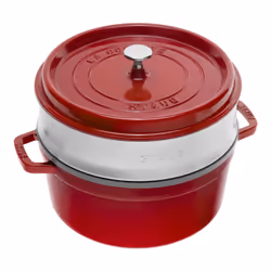 ZWILLING STAUB LA COCOTTE, Plat à cuisson, Rond, Fonte, Vitrocéramique, Gaz, Halogène, Induction, Plaque étanche, Cerise, éma ...